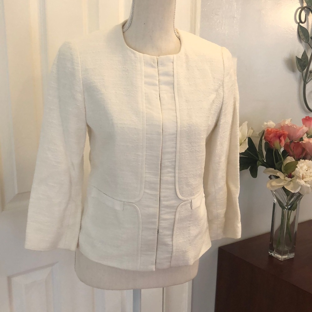 T TAHARI Women's Beige Jacket US 2